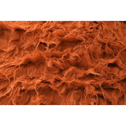 Ткань беби альпака с шерстью и полиэстером рыжего цвета