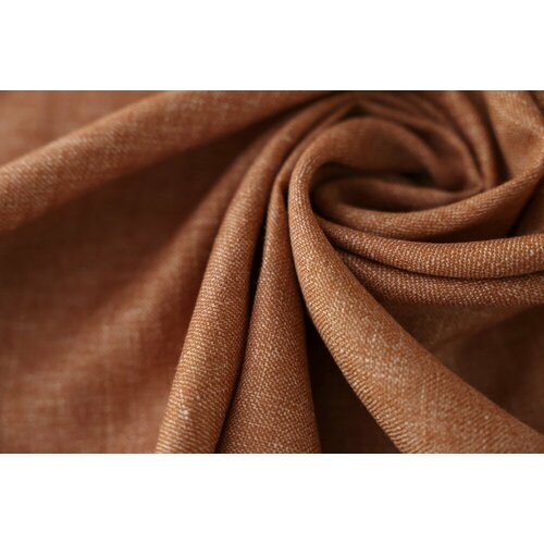 Ткань лен с шелком терракотово-оранжевый меланж