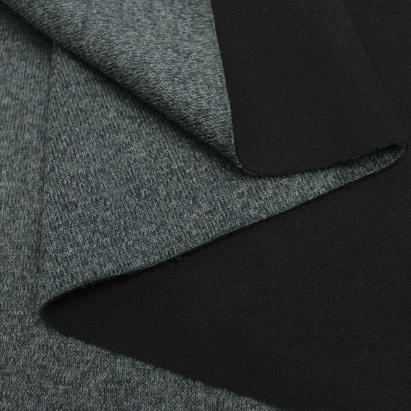 Трикотажная ткань Ткани-100, пальтовая, черно-серая, 1,45 x 1м