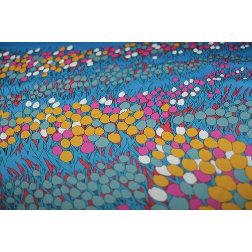 Ткань плотный хлопок пике с тюльпанами