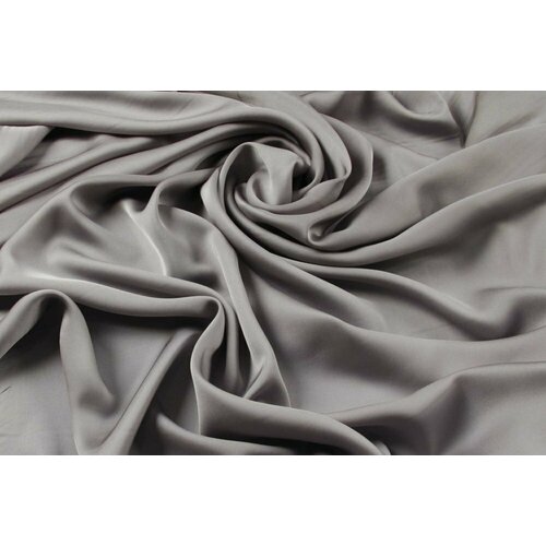 Ткань сатин из шелка серо-лавандового цвета