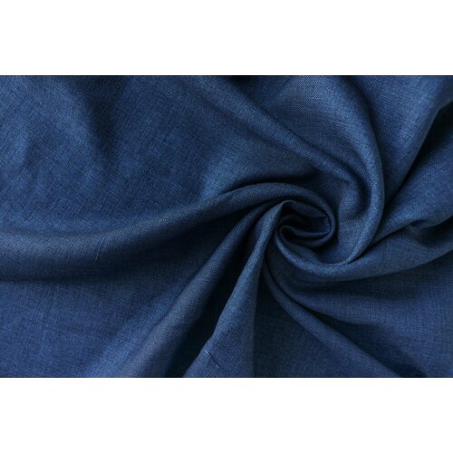 Ткань шерсть со льном ярко-синий меланж