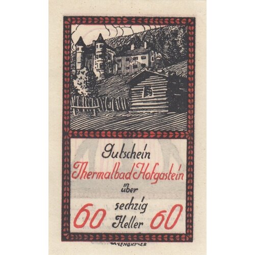 Австрия, Бад-Хофгастайн 60 геллеров 1914-1920 гг. (№2) австрия бад халль 10 геллеров 1914 1920 гг 2