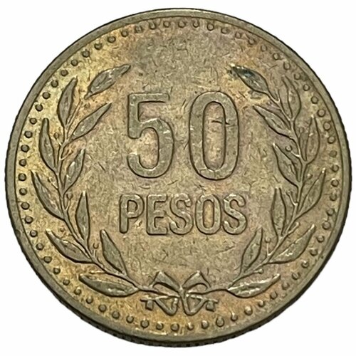Колумбия 50 песо 1991 г. колумбия 5 песо 1991 г