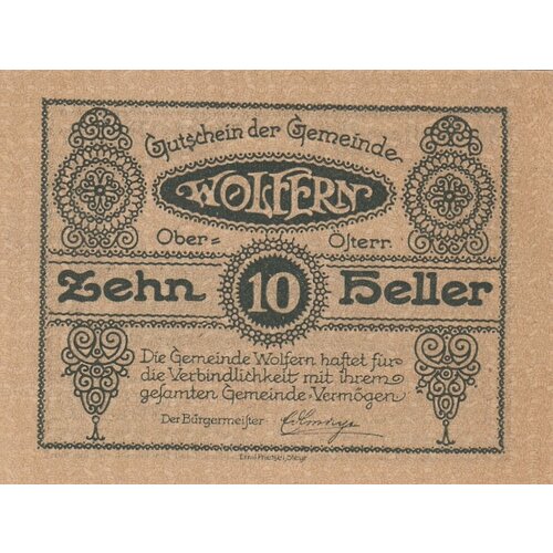 Австрия, Вольферн 10 геллеров 1914-1920 гг. австрия вольферн 2 геллера 1914 1920 гг