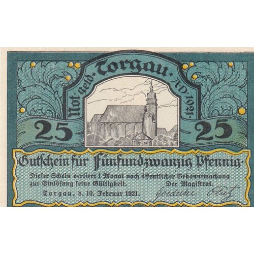 Германия (Веймарская Республика) Торгау 25 пфеннигов 1921 г. (№1)