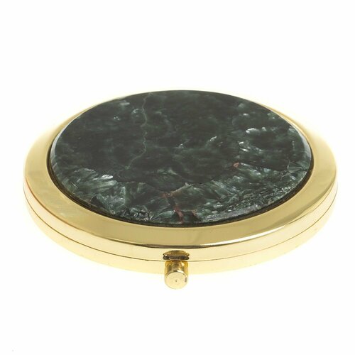 Зеркало круглое из камня серафинит цвет золото 122788