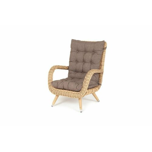 Садовое кресло плетеное с подушками 4SIS «Толедо» соломенный