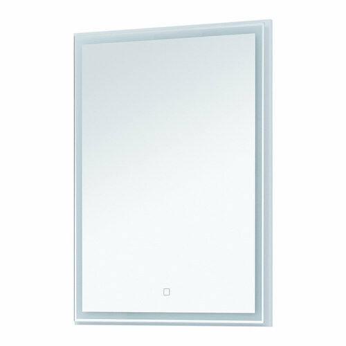 Зеркало с подсветкой 60х80 см в раме белой Lavelly Cube