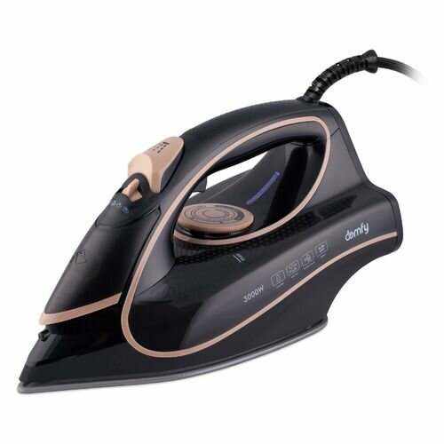 фото Утюг DOMFY DSC-EI901, 3000Вт, черный/ золотистый