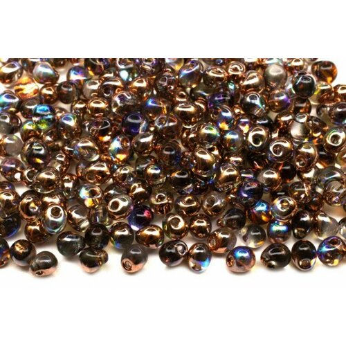 Бисер MIYUKI Drops 3,4мм #55020 Crystal Copper Rainbow, радужный прозрачный, 10 грамм