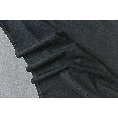 Ткань джинсовка из шерсти и кашемира темно-синяя