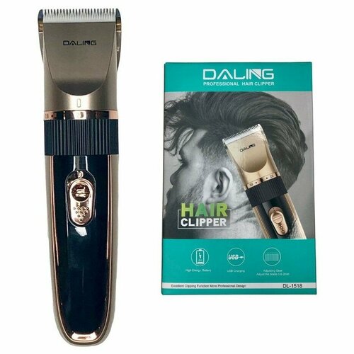 Универсальный мужской триммер для волос бороды и усов беспроводной Daling DL-1518 - черно-золотой 157900₽
