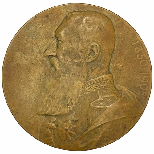 Бельгия, памятная медаль Леопольд II. 75 лет независимости Бельгии 1905 г клуб нумизмат монета 50 сантим бельгии 1866 года серебро леопольд ii