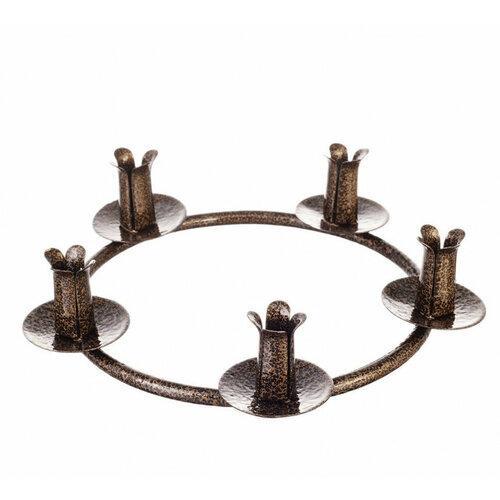 Подсвечник на 5 свечей 17 х 4 см (круглый) состаренное золото ADPAL 