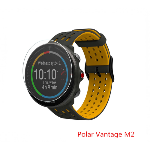 Защитное закалённое противоударное стекло MyPads Glass для умных смарт-часов Polar Vantage M2 из качественного материала с олеофобным покрытием