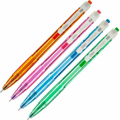 Ручка шариковая автомат. Deli Xtream шар.0,7мм, лин 0,5мм, масл, син, асс