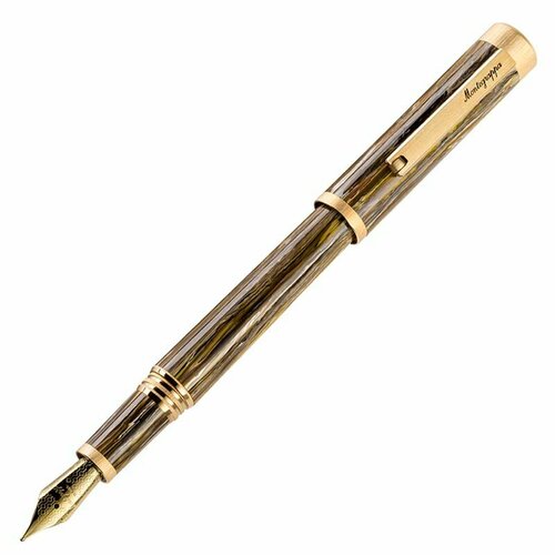 Перьевая ручка Montegrappa Zero Zodiac Capricorn (Козерог) Yellow Gold IP Steel M. Артикул ZZ-CP-FP-M