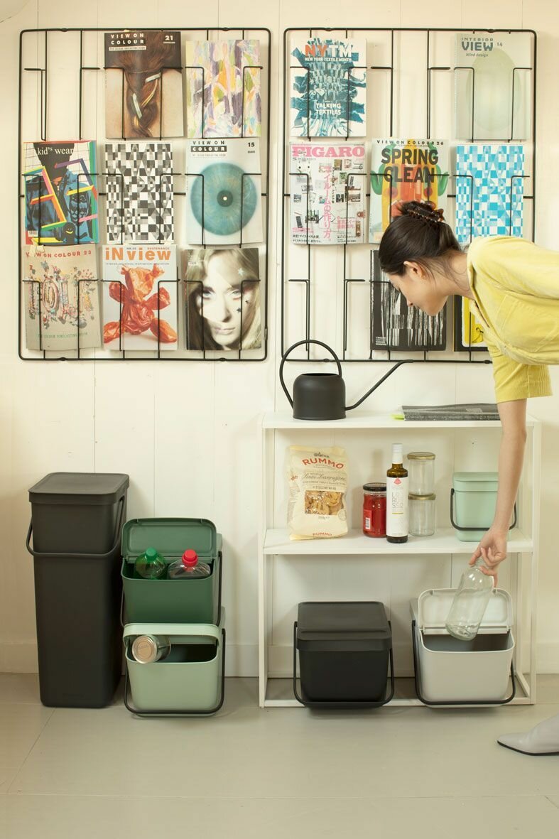 Ведро для мусора 20 л Brabantia Sort & Go Stackable светло-серый - фото №14