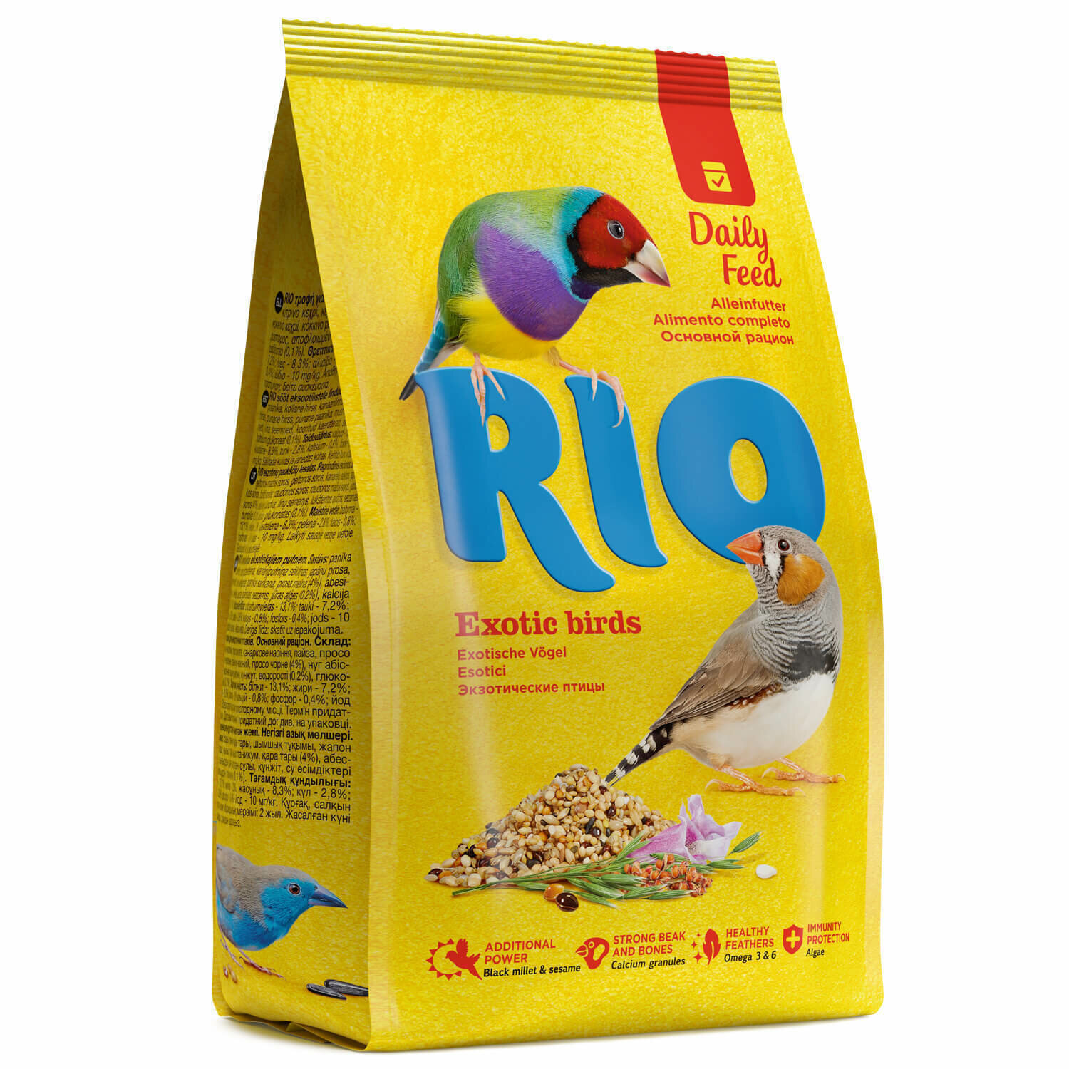 RIO Корм для экзотических птиц (амадины и т. п.). Основной рацион, 500 г * 10 шт