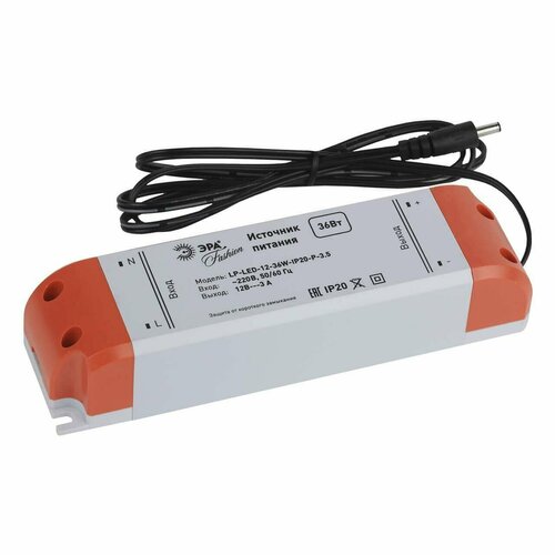 Блок питания ЭРА 12V 36W IP20 3A LP-LED-12-36W-IP20-P-3,5 C0045620 драйвер 150вт 12в блок клеммы ip20 lp led 150w ip20 12v m эра