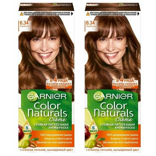 Краска для волос, Garnier, Color Naturals, 6.34 Карамель, 110 мл, 2 шт