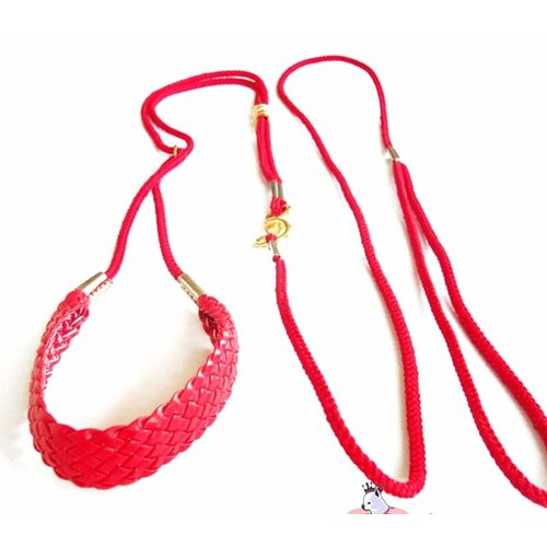 Ринговка для выставки с плетеным расширителем, 120*0,3см. Красная (120см )