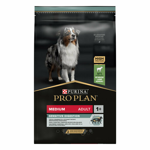 Purina Pro Plan Adult Medium Optidigest ягненок с рисом, 14 кг (для средних пород)