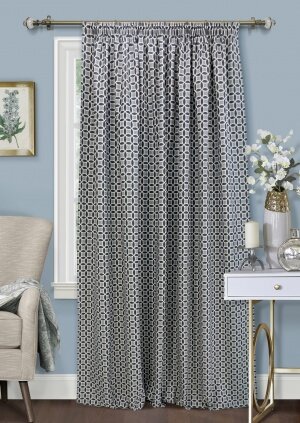 Шторы на ленте Lubawa 220x270 см жаккард синий Kauffort