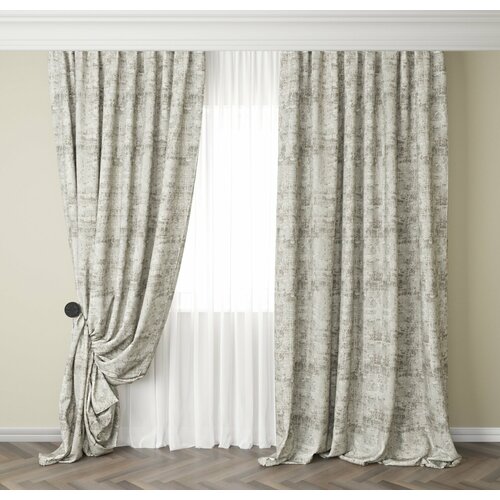 Штора Золотая Нить Мрамор Серо-бирюзовый