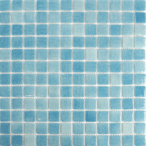 Мозаика Mir Mosaic Natural Steppa голубая стеклянная 315х315х5 мм глянцевая