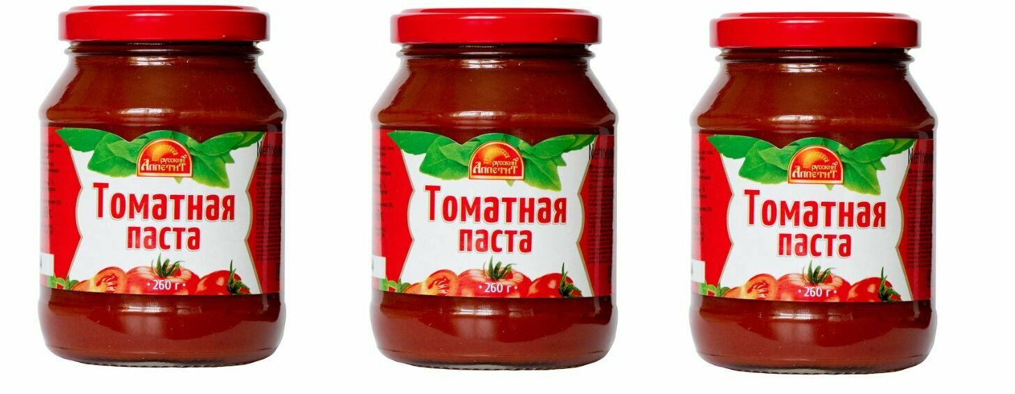 Русский Аппетит Томатная паста, 260 г - 3 шт.