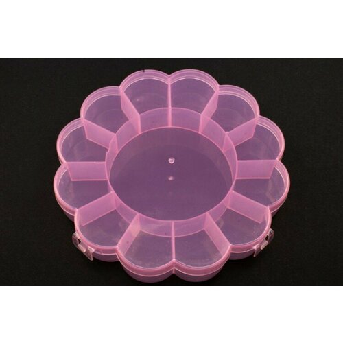 Контейнер для мелочей Цветок 16х3см, ассорти цветов, пластиковый, 1005-025, 1шт