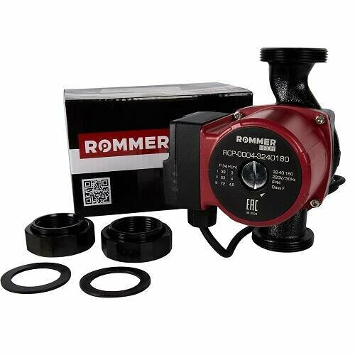 Насос циркуляционный ROMMER PROFI RCP 32-40-180 (0,072 кВт, Qmax 3.75 м³/ч, Hmax 4 м, 1x230В)