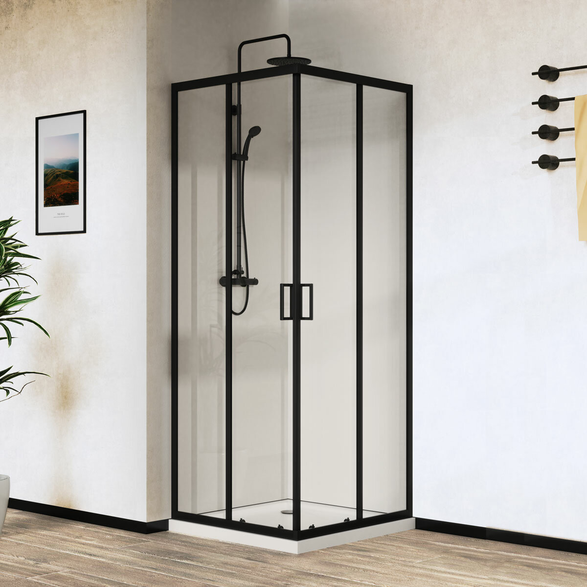 фото Душевой уголок Vincea City VSS-5CT900CLB 90x90см