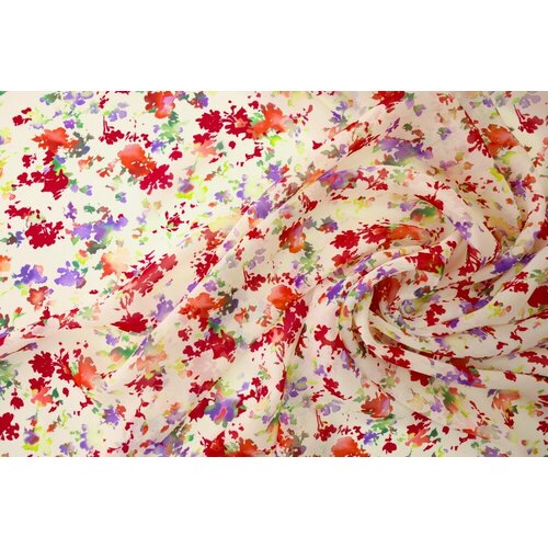 Ткань шелковый шифон с мелкими цветами
