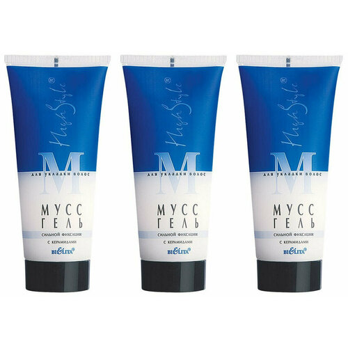 Белита Мусс-гель для укладки волос с керамидами Сильной фиксации 200 мл 3 шт 1289₽