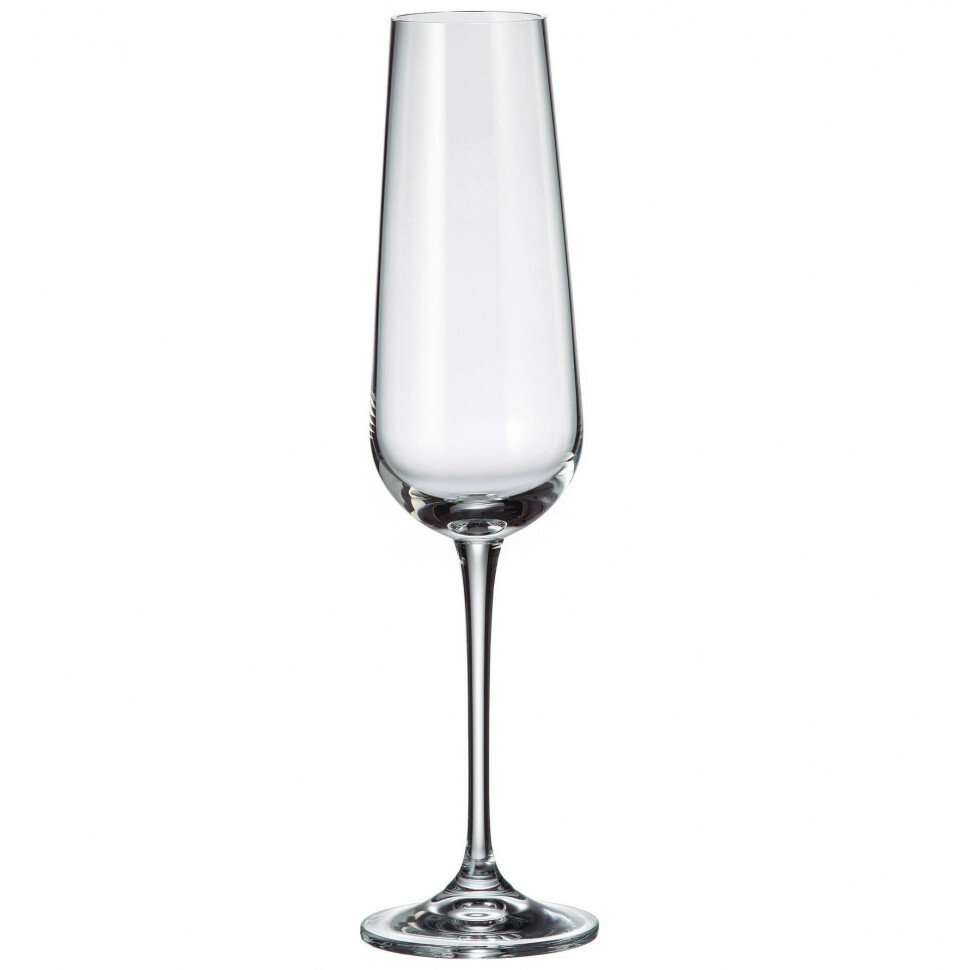фото Бокалы для шампанского 220 мл 2 шт Crystalite Bohemia "Ardea /Амундсен /Без декора" / 208854
