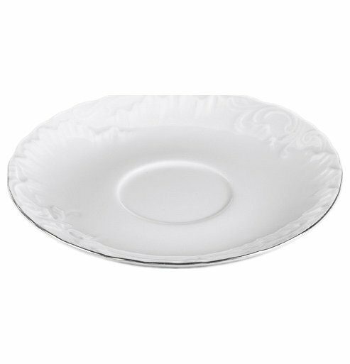 фото Блюдце 12,5 см 1 шт Cmielow "Рококо /Отводка платина" / 151888