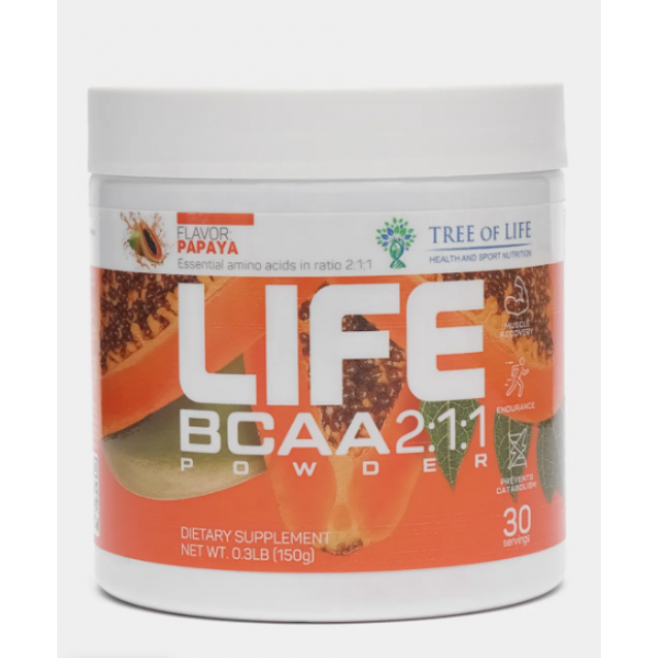 LIFE BCAA 2 1 1 Powder 150 gr, 30 порции(й), папайя