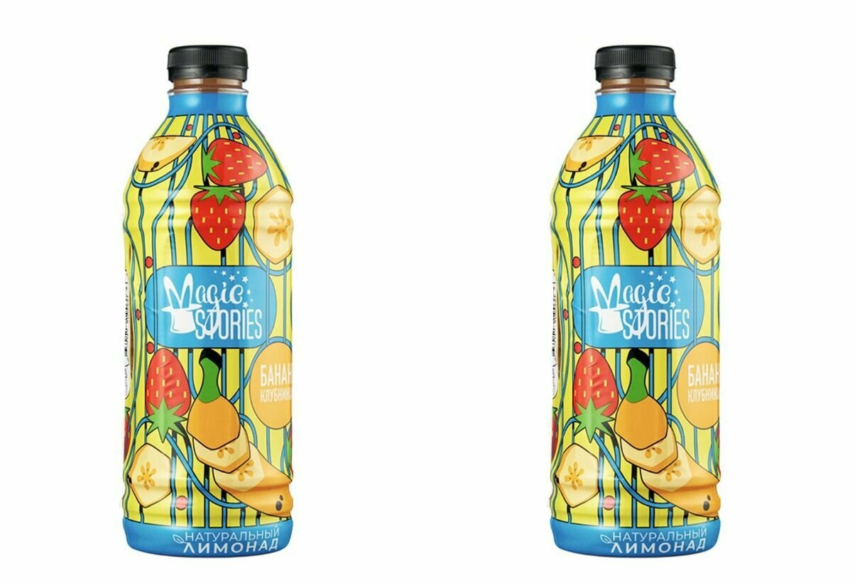 Magic Stories Напиток сокосодержащий из банана и клубники, 1000 мл, 2 шт - фотография № 1