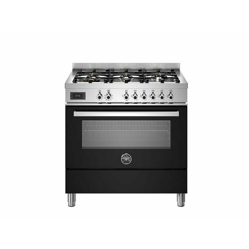 PRO96L1ENET Варочный центр Bertazzoni 6 газовых конфорок и многофункциональный электрический шкаф 90 см Черный глянец 55590000₽