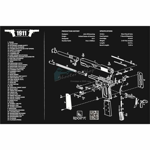 фото Мат lipoint для чистки оружия 1911
