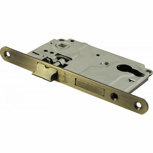 Замок под цилиндр врезной межкомнатный Vantage ML85BL, с магнитным язычком, межосевое расстояние 85 мм, черный