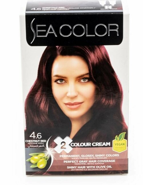 SEA COLOR Набор для окрашивания волос HAIR DYE KIT 4.6 Красный каштан