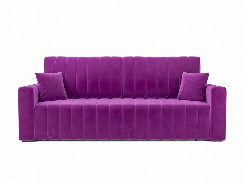 Прямой диван Лондон 2 Фиолетовый Микровельвет, механизм Еврокнижка