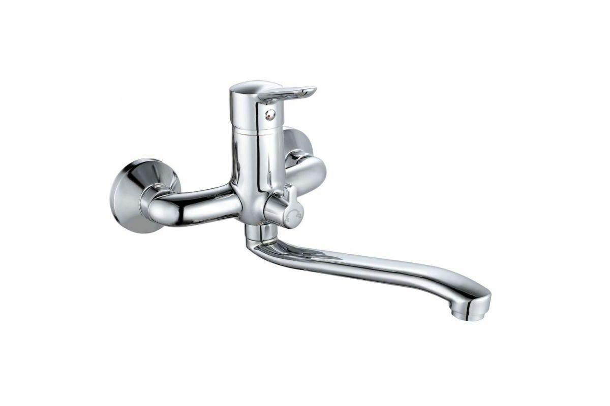 Смеситель для ванны и душа с длинным поворотным изливом GROSS AQUA Alfa 7211313C 35S