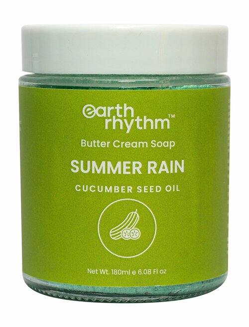 EARTH RHYTHM Summer Rain Крем-мыло для тела с маслом семян огурца и маслом ши, 180 г