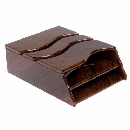 Лоток для бумаг А4 двухъярусный черный обсидиан 128350