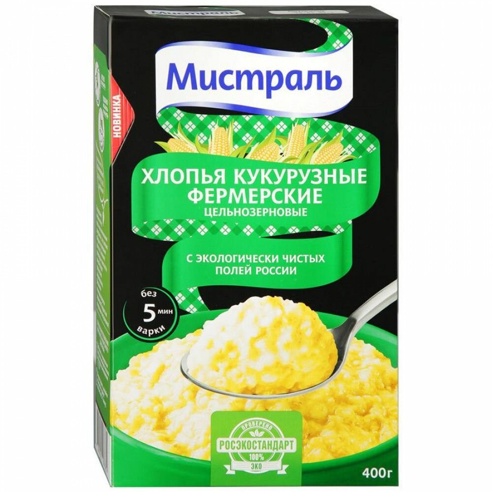 Мистраль Хлопья Фермерские кукурузные, 400 г, 2 штуки - фотография № 2